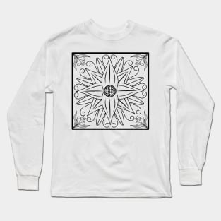 Flower Motive Long Sleeve T-Shirt